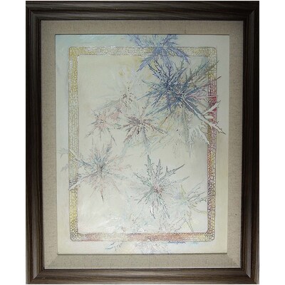 Original Framed Watercolor WINTER WHIRL by Debra Sprude, Organic Snowflake Design - image2